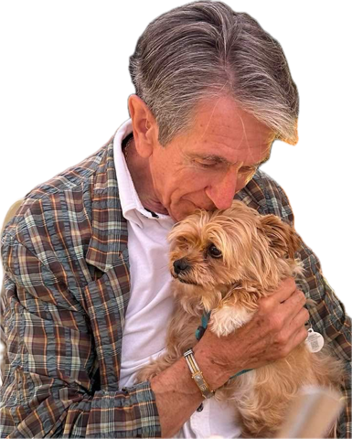 Alain Assius avec son chien