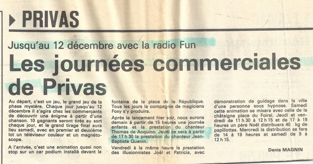 Journées commerciales de Privas avec FUN Radio
