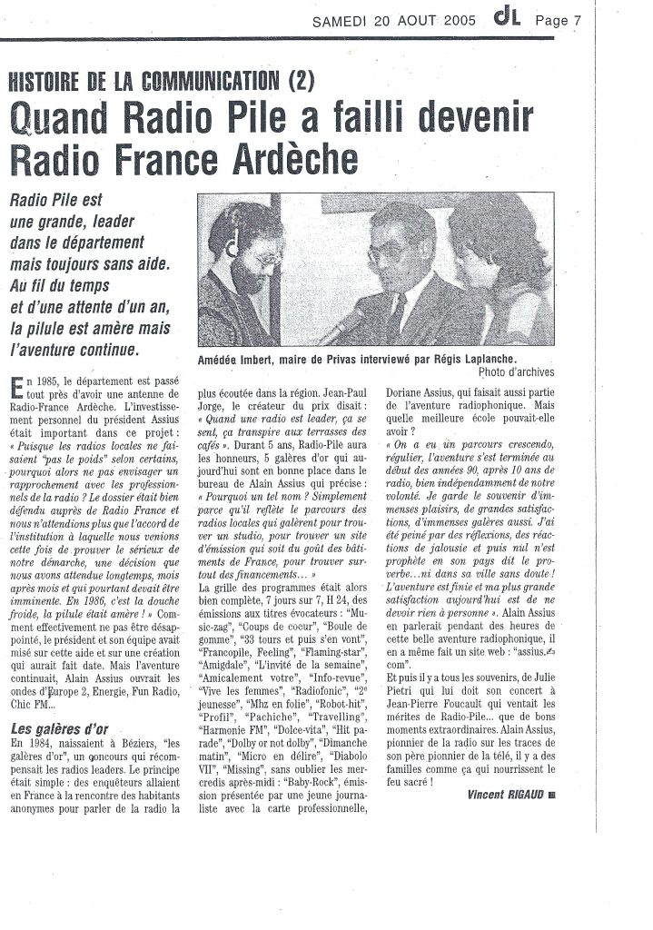 Quand Radio Pile a failli devenir Radio France Ardèche